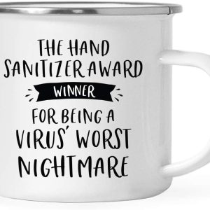 11oz. Stainless Steel Campfire Coffee Mug Funny Social Distancing Coworker Office Award Winner Prize, The Hand Sanitizer Award Winner, for Being a ' Worst Nightmare, 1-Pack