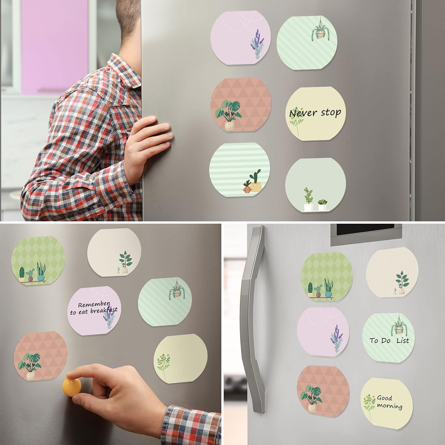 8 Pcs Plant Theme Sticky Notes Assorted Color Funny Sticky Note Pad List Stylish Leaf Pattern Practical Cute Notepads for School Office Home Supplies, 50 Sheets Per Piece - Image 4