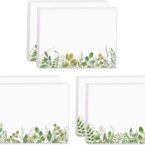 Watercolor Wild Greenery Sticky Note Pads / 4" x 3" Botanical Sticky Notes/Set of 6 Pads / 50 Sheets Per Pad/Three Unique Designs/Made in The USA