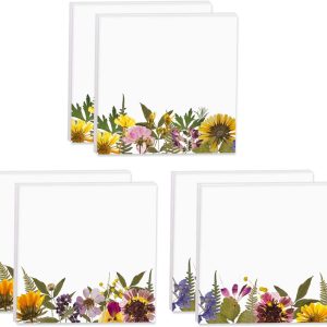 Wildflower Sticky Note Pads / 3" x 3" Botanical Sticky Notes/Set of 6 Pads / 50 Sheets Per Pad/Three Unique Designs/Made in The USA